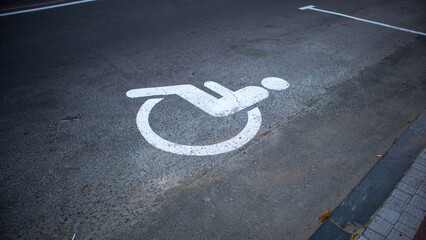 Accessible Parking Space Marked on Road