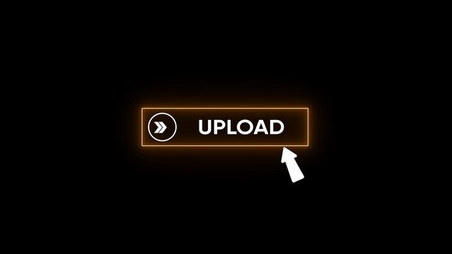 Glowing White Upload Button with Right Arrow on Black Gradient Background