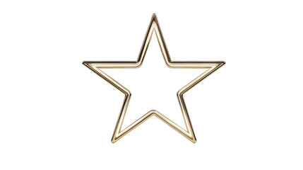 Obraz premium Golden star outline glowing neon effect isolated on transparent background modern minimal design symbol of achievement celebration or decoration elegant and stylish mood