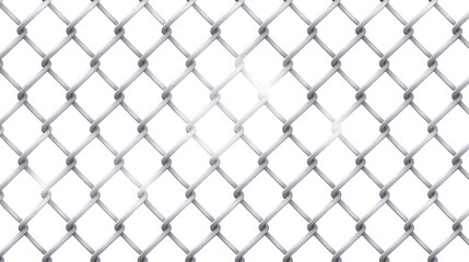 Naklejka premium Chain link fence pattern metallic wire mesh silver color isolated on transparent background industrial security barrier repetitive geometric design protective structure strong and durable