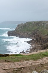 Landscape photo of the cliffs at Lands End in Cornwall