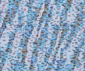 Full Seamless blue abstract leopard cheetah animal skin pattern with diagonal brush stripes and layered spots. Fashion fabric print background for modern textile, apparel, wallpaper and home decor.