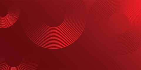 Abstract red banner background. Glowing geometric shapes graphic design.