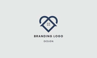 Abstract flat house logo branding design for business