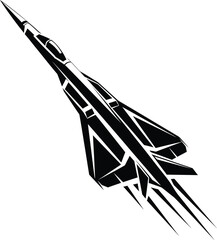 Modern Fighter Jet Military Aircraft Vector Illustration
