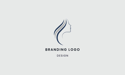 Abstract woman's face and hair logo design