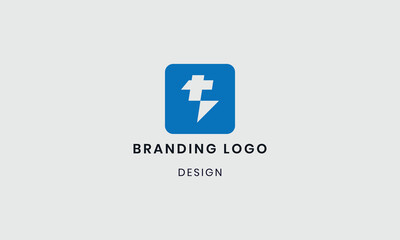 Modern geometric letter t logo design 