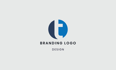 Modern geometric letter t logo design 