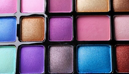 Fototapeta premium beautiful eyeshadow palette as background top view