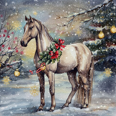 horse in winter