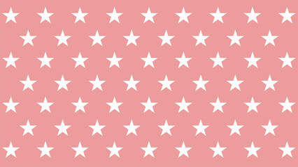 Pink background with white stars pattern vector illustration