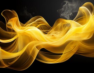 Fototapeta premium yellow dynamic product presentation smoke transparent cutout isolated background