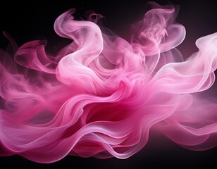 Fototapeta premium pink billowing smoke plume effect transparent isolated background cutout