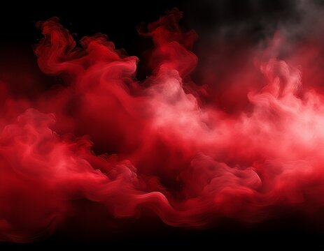 red stage smoke mist effect transparent isolated background cutout fog machine cloud