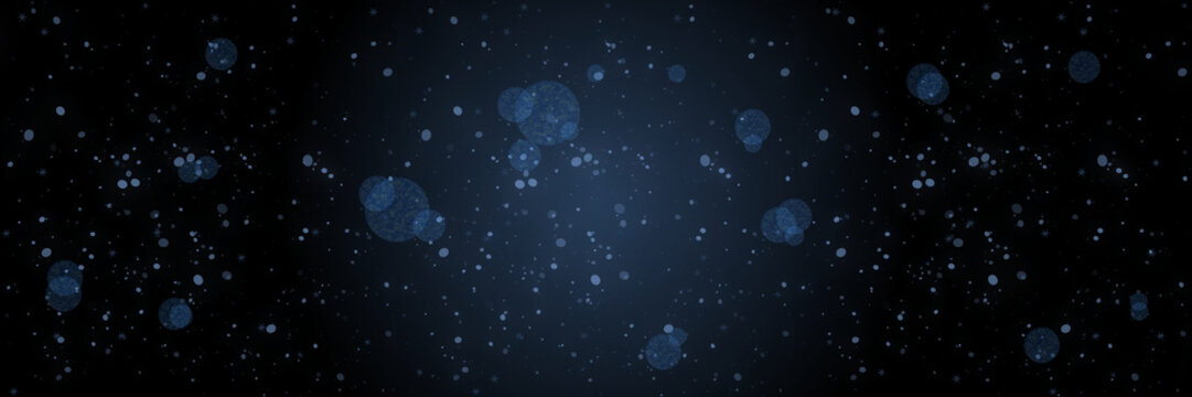 Blue snow dust particals winter background 