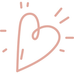 Line art illustration of heart shape symbol