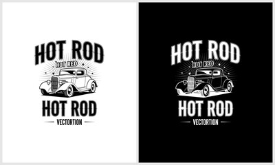 Hot Rod Custom Car Logo Design - Vintage American Muscle Car Graphic logotypelogoicon.