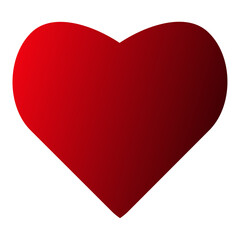 A classic red heart symbol with a smooth gradient, representing love, emotion, and passion, perfect for romantic and heartfelt designs