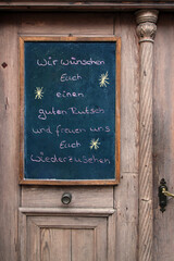 guten rutsch tafel an der t&uuml;r