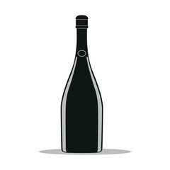 Elegant Wine Bottle Silhouette, Minimalist Drink Art, Modern Celebration Graphic
