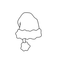 vector line art illustration of a Christmas hat