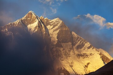 mount Lhotse evening sunset Nepal Himalaya mountain