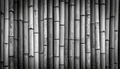 Black and White Bamboo Stalks in Vertical Alignment Symbolizing Natural Texture and Editorial Styling for Design and Lifestyle Use