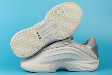 New sneaker design on display with focus on sole and upper part