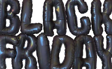 Black and red foil balloons Black Friday concept