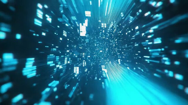 Digital data moving through technology tunnel network