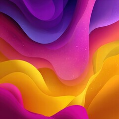 Futuristic neon sound wave visualization. Abstract audio waveform with glowing pink and blue lines on a grid background.
Abstract layered waves with gradient purple, pink, orange, and yellow colors. 