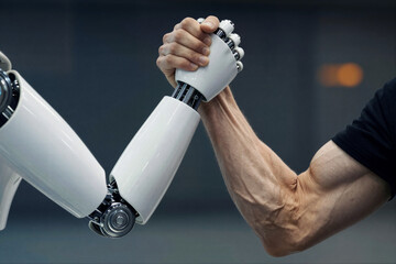 Human and Robot Epic Handshake