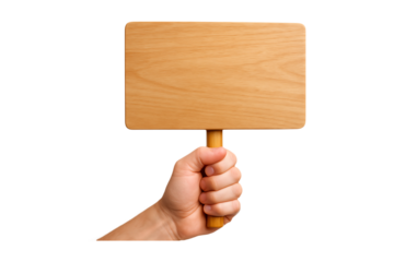 Empty Wood Protest Sign 3D Icon Isolated on a Transparent Background