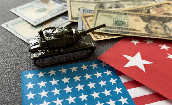 toy tank , banknote, crisis wallpaper - Powered by Adobe
