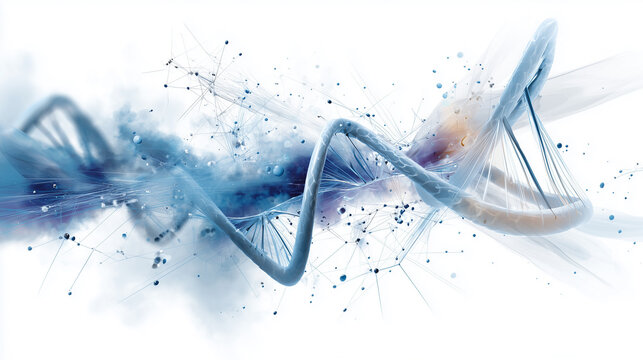Abstrakte DNA-Darstellungen in Blau als modernes wissenschaftliches Konzept
