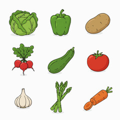 set of vegetables