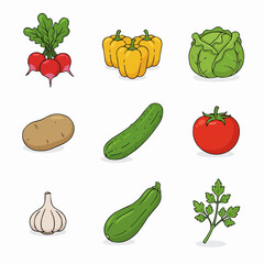 set of vegetables