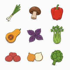 set of vegetables