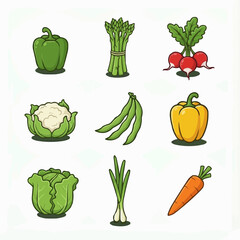 set of vegetables
