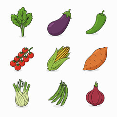 set of vegetables
