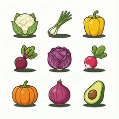set of vegetables