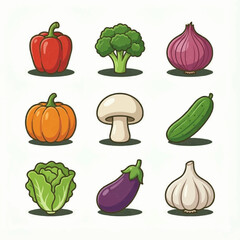set of vegetables