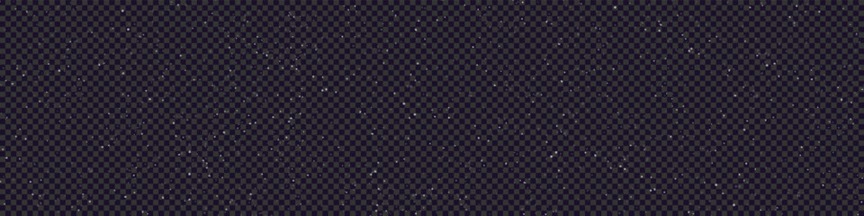 Starry night sky glowing stars on dark transparent background for cosmic designs, astronomy theme, night scene, banner, graphic project, website. Snow wallpaper