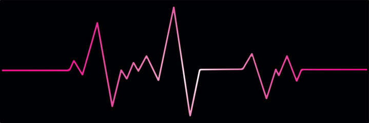 Continuous thin line sound wave icon. One line art audio symbol, single outline soundwave