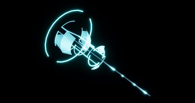 blue hologram target effect on black background