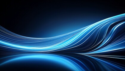 long blue line with a dark background the line is curved and has a shiny reflective surface