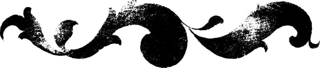 Black and white repeating curve stencil illustration for artistic design