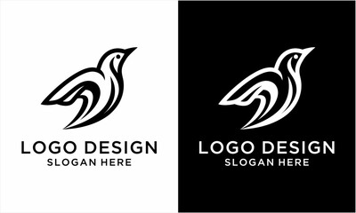 Elegant Bird Logo Design Symbol.