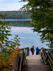 a walk in the park during autumn