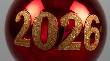 Glossy Red 2026 Christmas Ornament